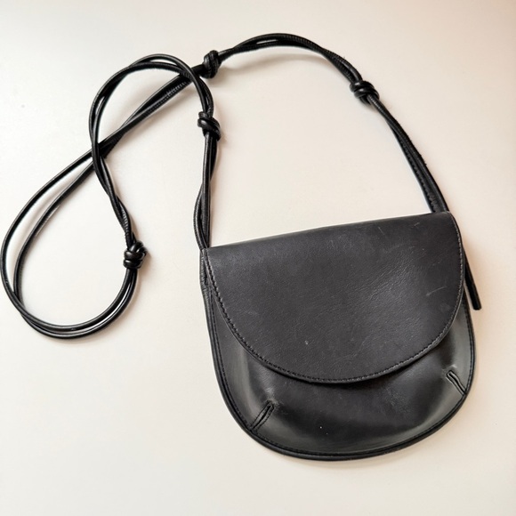 Zara Black Leather Mini Crossbody Bag Adjustable Strap - Picture 4 of 6
